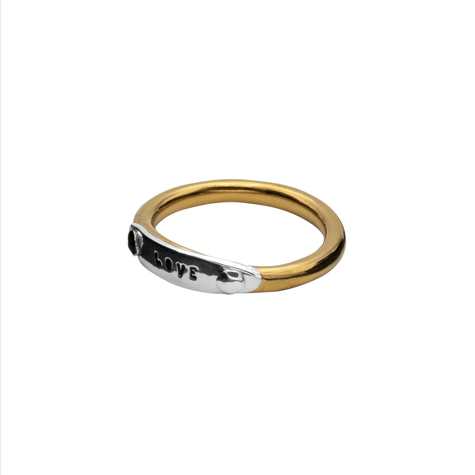 Anello Bague Rivetée Love Vermeil