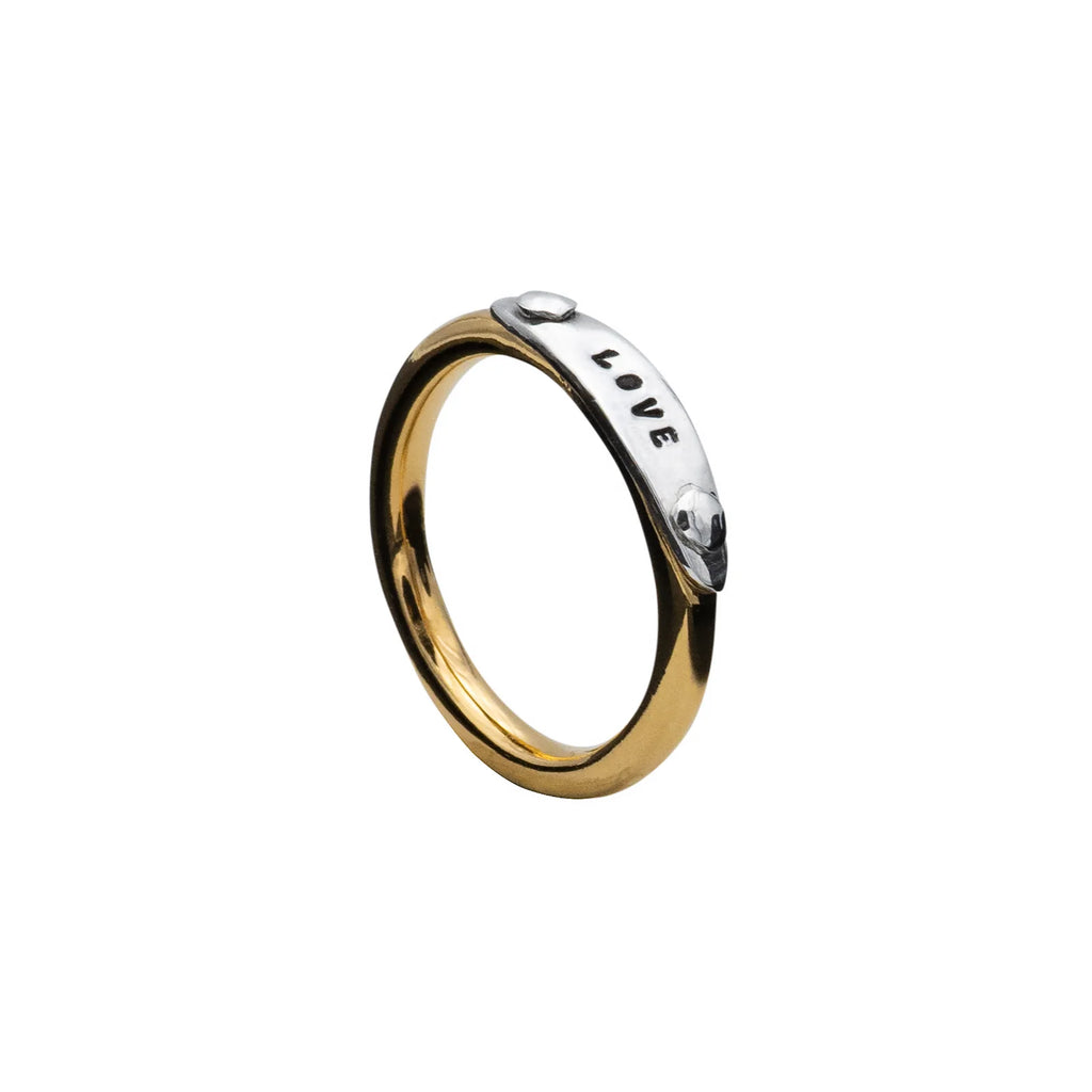 Anello Bague Rivetée Love Vermeil